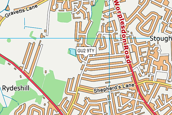 GU2 9TY map - OS VectorMap District (Ordnance Survey)