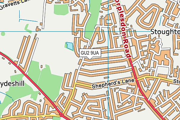 GU2 9UA map - OS VectorMap District (Ordnance Survey)