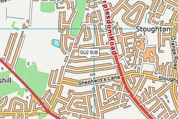 GU2 9UB map - OS VectorMap District (Ordnance Survey)