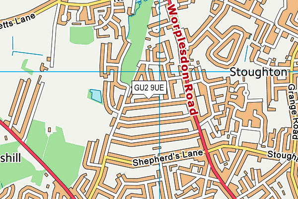 GU2 9UE map - OS VectorMap District (Ordnance Survey)