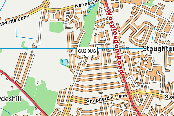 GU2 9UG map - OS VectorMap District (Ordnance Survey)