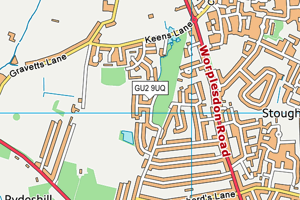 GU2 9UQ map - OS VectorMap District (Ordnance Survey)