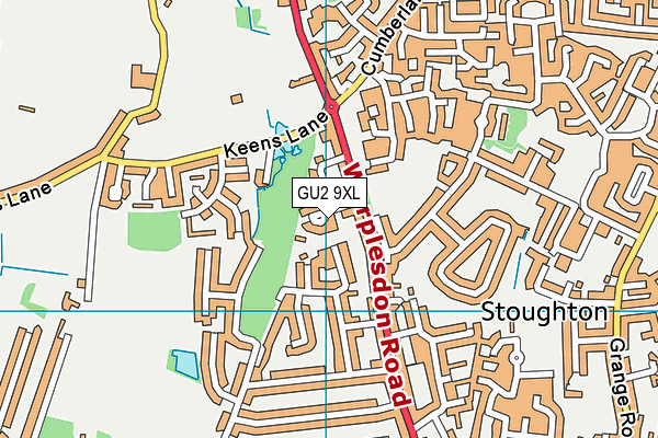 GU2 9XL map - OS VectorMap District (Ordnance Survey)