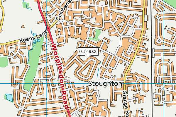 GU2 9XX map - OS VectorMap District (Ordnance Survey)