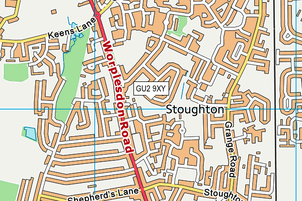 GU2 9XY map - OS VectorMap District (Ordnance Survey)