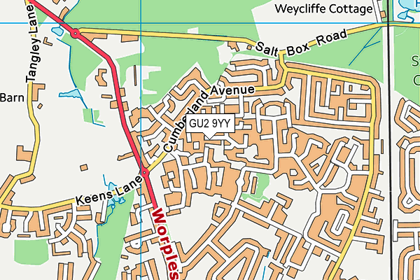 GU2 9YY map - OS VectorMap District (Ordnance Survey)