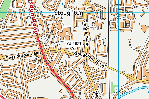 Stoughton Infant School map (GU2 9ZT) - OS VectorMap District (Ordnance Survey)