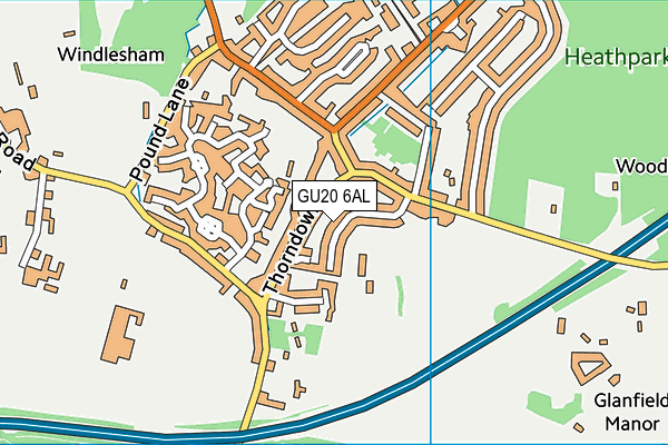GU20 6AL map - OS VectorMap District (Ordnance Survey)