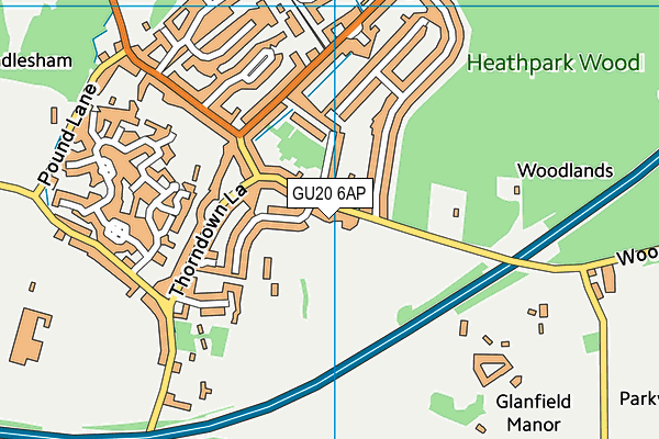 GU20 6AP map - OS VectorMap District (Ordnance Survey)