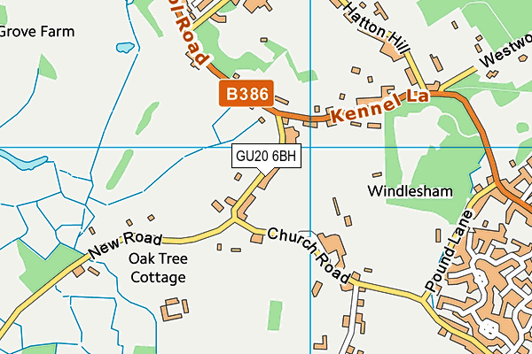 GU20 6BH map - OS VectorMap District (Ordnance Survey)