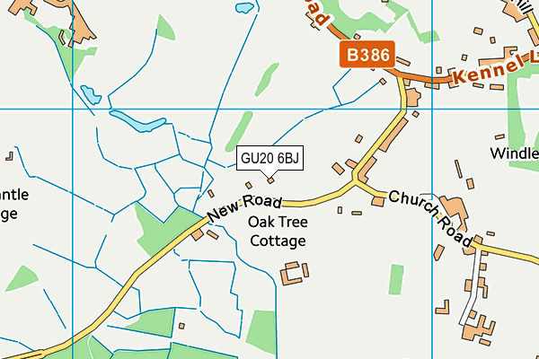 GU20 6BJ map - OS VectorMap District (Ordnance Survey)