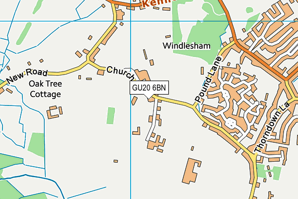 GU20 6BN map - OS VectorMap District (Ordnance Survey)