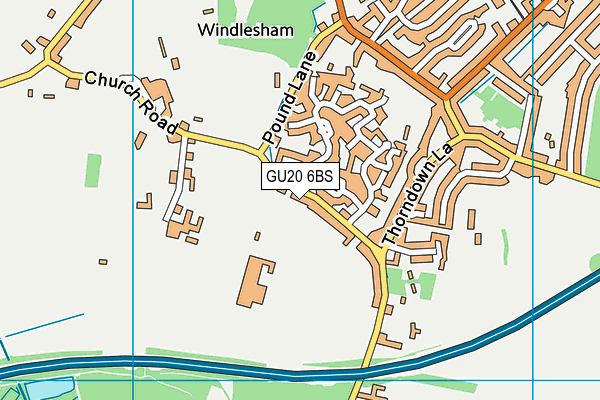 GU20 6BS map - OS VectorMap District (Ordnance Survey)