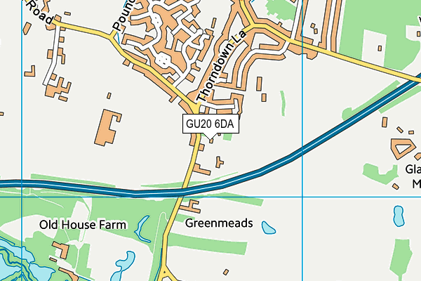 GU20 6DA map - OS VectorMap District (Ordnance Survey)