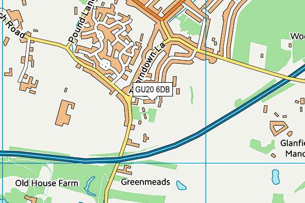 GU20 6DB map - OS VectorMap District (Ordnance Survey)
