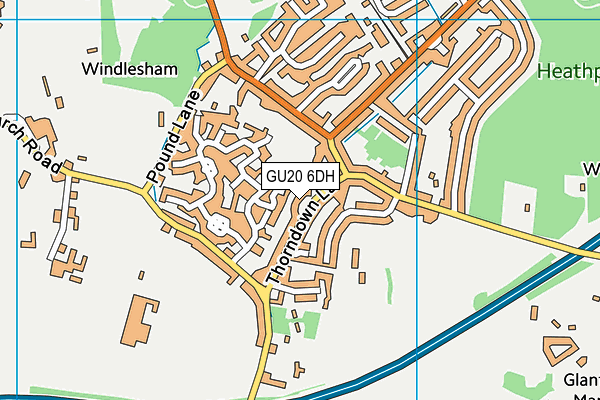 GU20 6DH map - OS VectorMap District (Ordnance Survey)