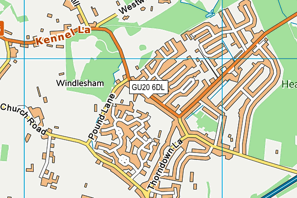 GU20 6DL map - OS VectorMap District (Ordnance Survey)