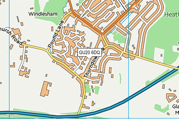 GU20 6DQ map - OS VectorMap District (Ordnance Survey)