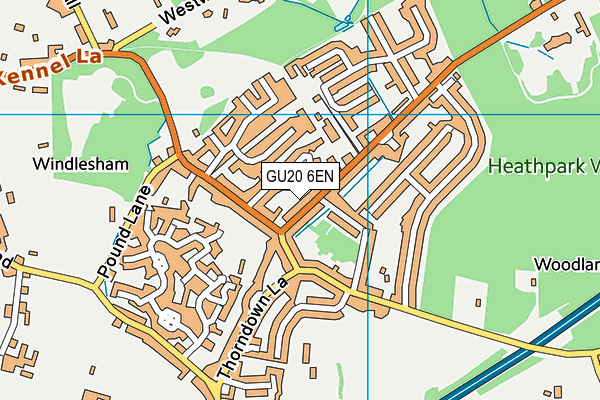 GU20 6EN map - OS VectorMap District (Ordnance Survey)