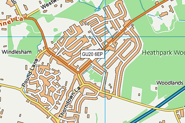 GU20 6EP map - OS VectorMap District (Ordnance Survey)