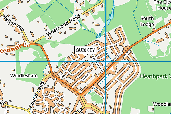 GU20 6EY map - OS VectorMap District (Ordnance Survey)