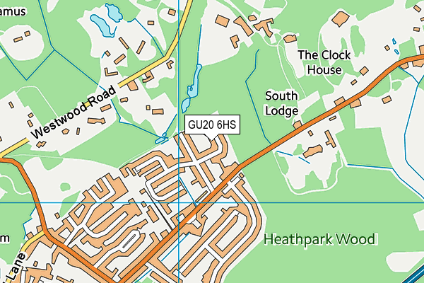 GU20 6HS map - OS VectorMap District (Ordnance Survey)