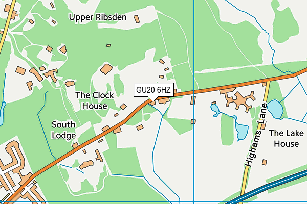 GU20 6HZ map - OS VectorMap District (Ordnance Survey)