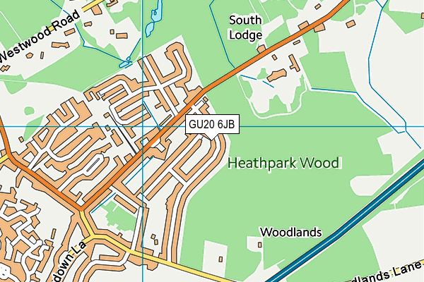 GU20 6JB map - OS VectorMap District (Ordnance Survey)