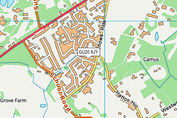 GU20 6JY map - OS VectorMap District (Ordnance Survey)