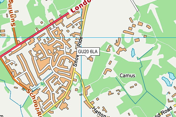 GU20 6LA map - OS VectorMap District (Ordnance Survey)