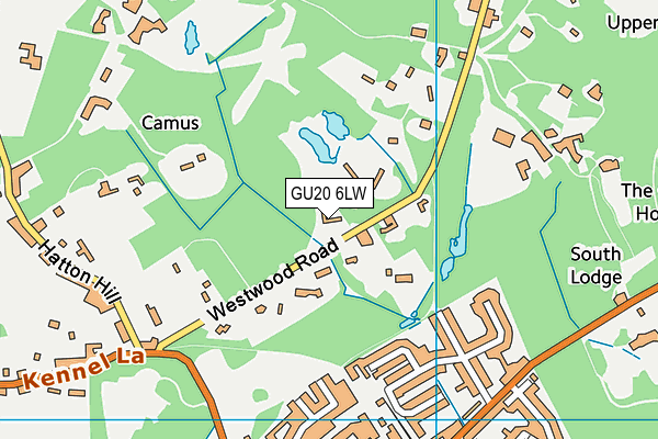 GU20 6LW map - OS VectorMap District (Ordnance Survey)