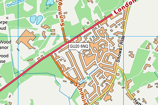 GU20 6NQ map - OS VectorMap District (Ordnance Survey)