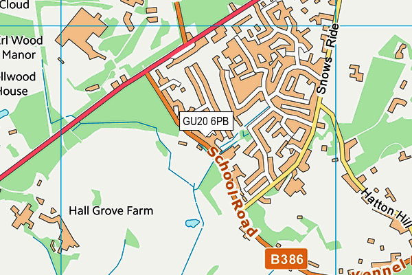 Windlesham Village Infant School map (GU20 6PB) - OS VectorMap District (Ordnance Survey)