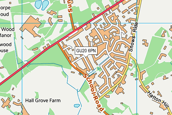 GU20 6PN map - OS VectorMap District (Ordnance Survey)