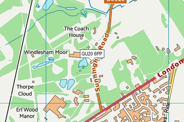 GU20 6PP map - OS VectorMap District (Ordnance Survey)