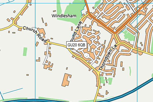 GU20 6QB map - OS VectorMap District (Ordnance Survey)