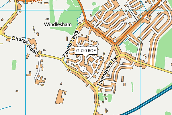 GU20 6QF map - OS VectorMap District (Ordnance Survey)