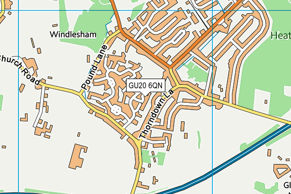 GU20 6QN map - OS VectorMap District (Ordnance Survey)
