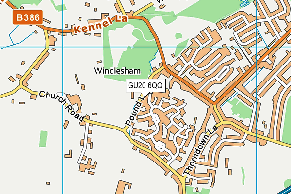 GU20 6QQ map - OS VectorMap District (Ordnance Survey)