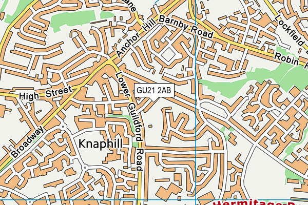 GU21 2AB map - OS VectorMap District (Ordnance Survey)