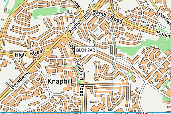 GU21 2AD map - OS VectorMap District (Ordnance Survey)