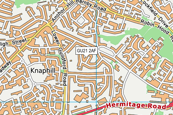 GU21 2AF map - OS VectorMap District (Ordnance Survey)