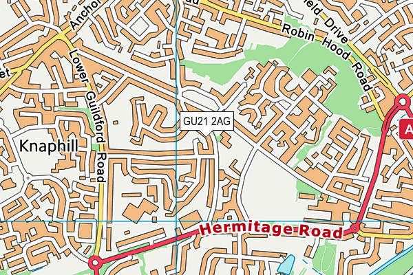 GU21 2AG map - OS VectorMap District (Ordnance Survey)
