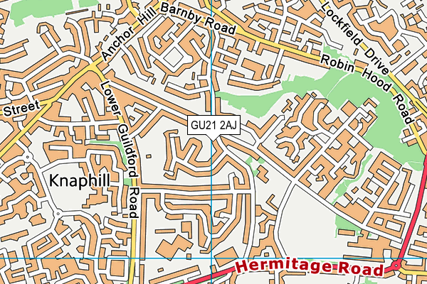 GU21 2AJ map - OS VectorMap District (Ordnance Survey)