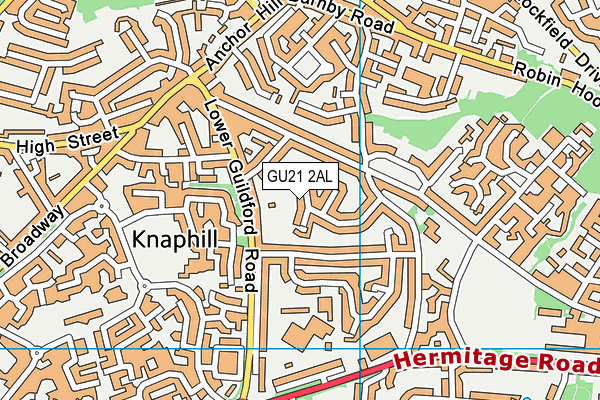 GU21 2AL map - OS VectorMap District (Ordnance Survey)