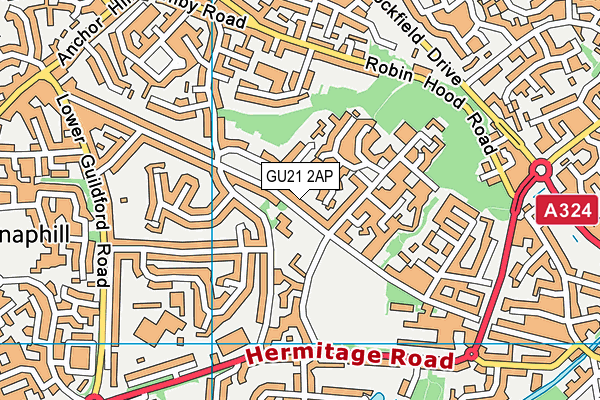 GU21 2AP map - OS VectorMap District (Ordnance Survey)