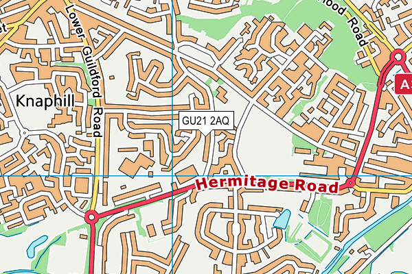 GU21 2AQ map - OS VectorMap District (Ordnance Survey)