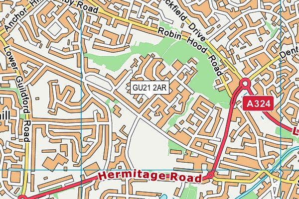 GU21 2AR map - OS VectorMap District (Ordnance Survey)