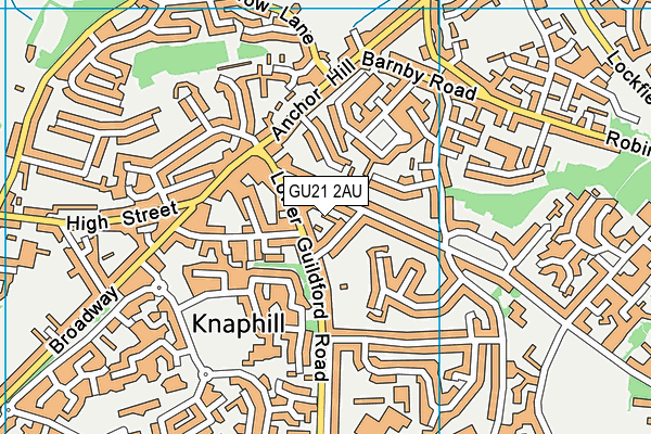 GU21 2AU map - OS VectorMap District (Ordnance Survey)