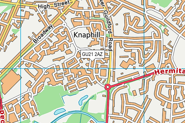 GU21 2AZ map - OS VectorMap District (Ordnance Survey)